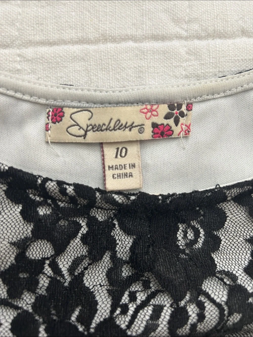 Speechless Black Lace Bodice Dress with Jeweled Waist
